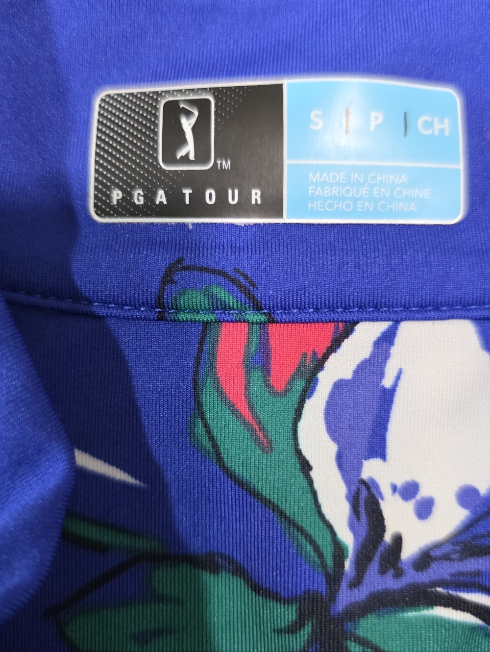 PGA TOUR Floral Quarter-Zip Performance Pullover, Small - Picture 5 of 5